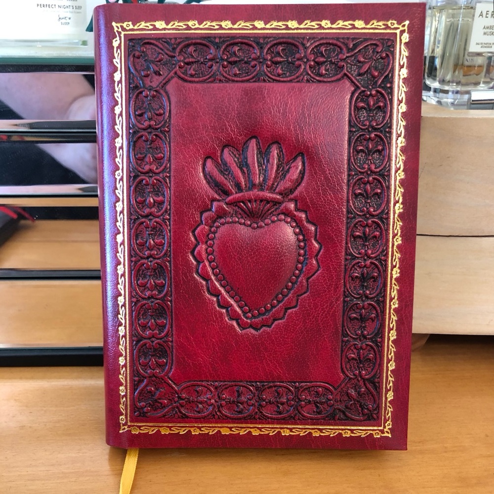 Sacred Heart leather journal Made In Italy, Brand New